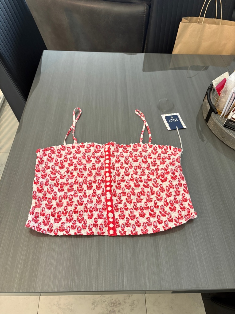 Women's Floral Smocked Peplum Tank Top Red - Roller Rabbit x Target Size L